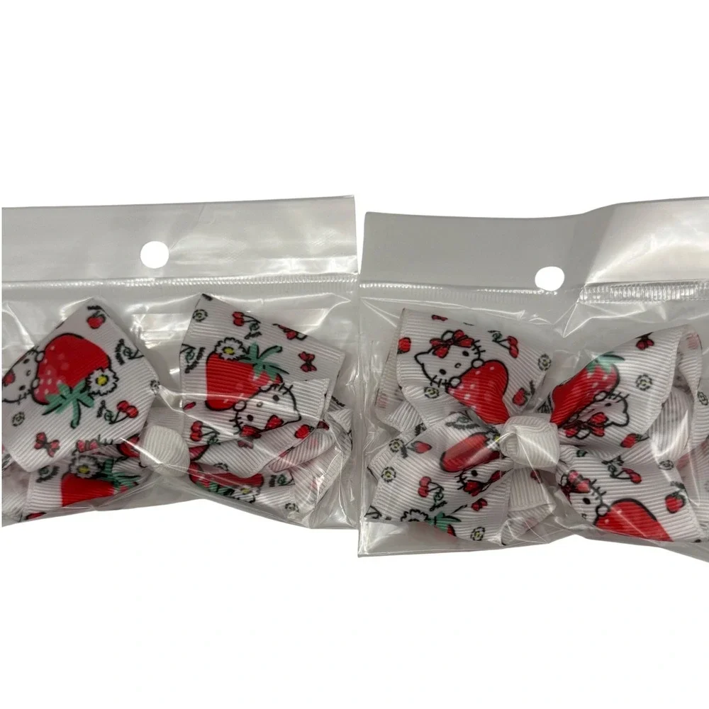 Hello‎ Kitty Strawberry Hair Bows Set Kids Hair Accessories